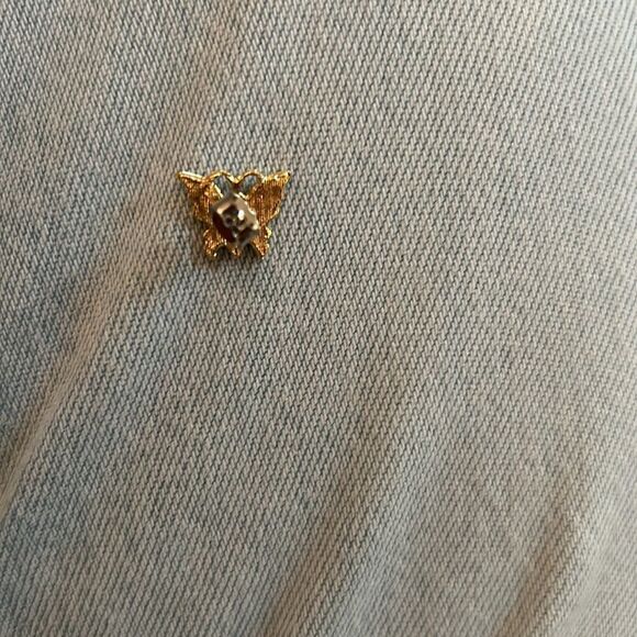 Dainty Gold Butterfly Stud Earrings - Picture 5 of 5